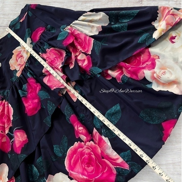 Eliza J. high-low cascading ruffle floral maxi ball skirt *shop@iamwarrior - Picture 8 of 10